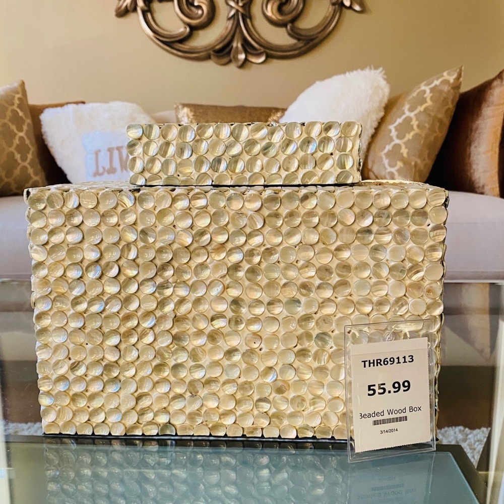 Beaded Wood Box Decor